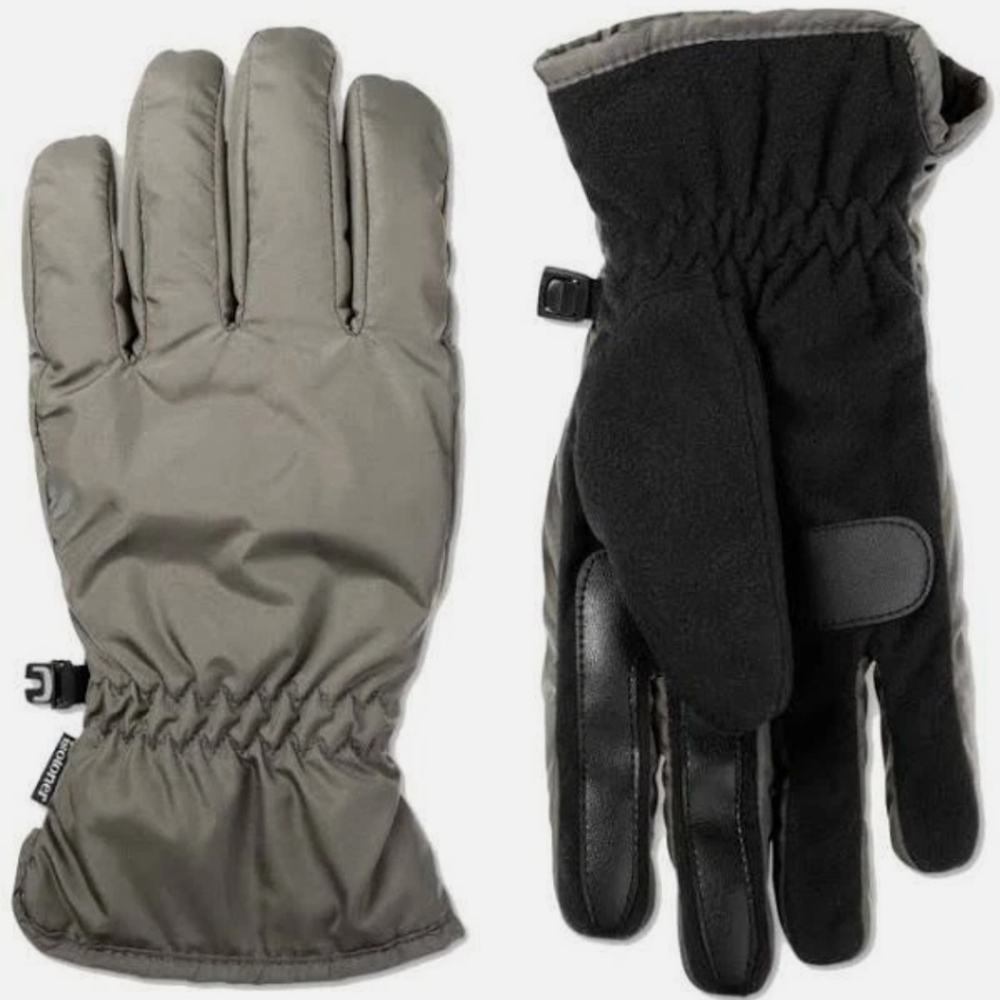 ISOTONER Men's Black and Gray Winter Gloves
